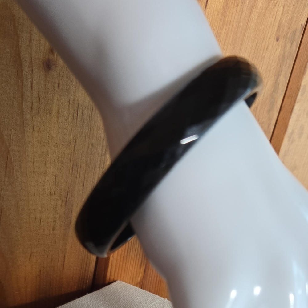 Faceted Onyx Bangle Bracelet